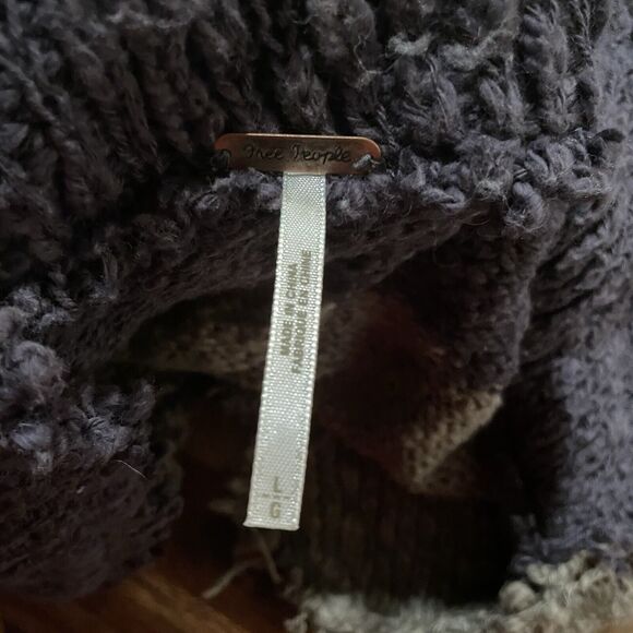 Free People Sweater Colorblock Stripe Double Breasted Cotton Cardigan Large - Picture 3 of 8